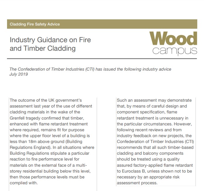 Industry Guidance on Fire and Timber Cladding (factsheet)