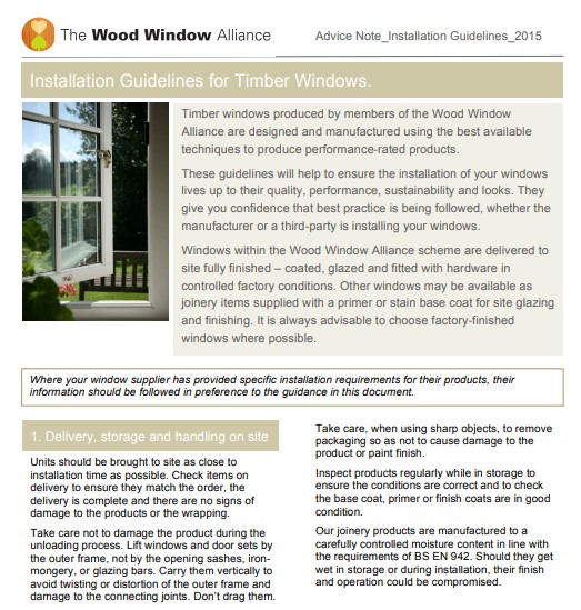 Advice on the installation of wood windows