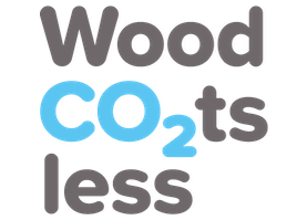 Wood costs less brand logo